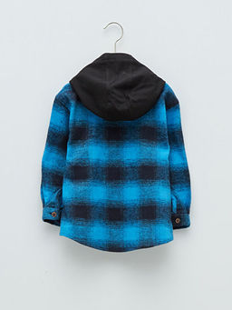 Kap??onlu Uzun Kollu Ekose Desenli Pamuklu Erkek Bebek Oduncu G?mlek - Waikiki фото 2