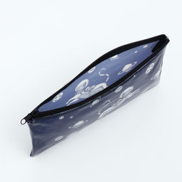 Косметичка-пенал на молнии, с рисунком Космический кот, тёмно-синяя - Simaland фото 3