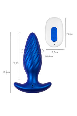 Анальная вибровтулка LEroina APP CLOSS с управлением от приложения и пульта, силикон, синий, 10,5 с