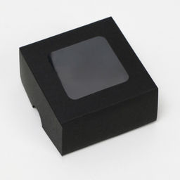 Цена за 10 шт. Коробка складная, крышка-дно, с окном, черная, 8 х 8 х 4 см - UPAK LAND фото 2