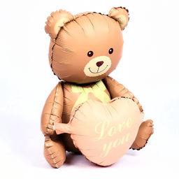 Воздушный шар фольгированный 26" Медведь с сердцем, матовый, под воздух