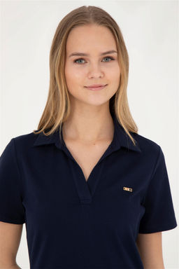 Женское темно-синее трикотажное платье - U.s. polo assn фото 4