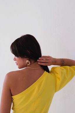 Асимметричное платье лимонное - Martichelli фото 28