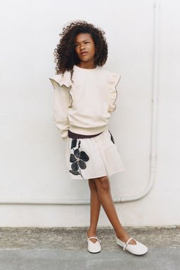 SWEATSHIRT WITH RUFFLES AND TOPSTITCHING - Zara фото 6