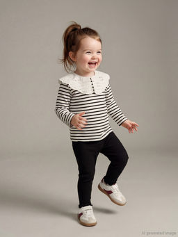 Bebe Yaka K?z Bebek Bluz ve Tayt