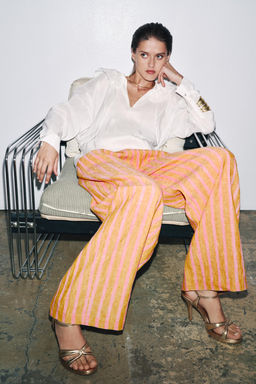 LINEN AND SILK BLEND SHIRT ZW COLLECTION