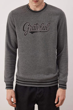 Siyah Regular/Normal Kesim Triko Bantl? Nak?sl? Sweatshirt TMNAW26SW00066 - Trendyolmilla фото 11