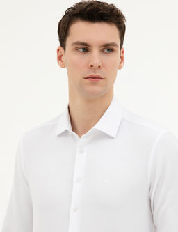 Beyaz Slim Fit Uzun Kollu G_mlek