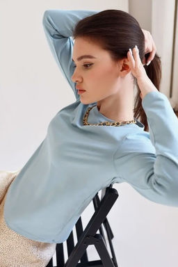 K10726 Лонгслив ГОЛУБОЙ