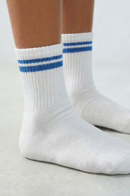 PACK TRES CALCETINES MEDIO RAYAS DEPORTIVAS / Blanco - Zara фото 3