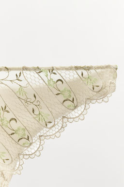 BRAGUITA ENCAJE BORDADOS FLORES / Crudo claro - Zara фото 6