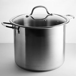 BE-128-17L Кастрюля из нержавеющей стали 17 литров, со стеклянной крышкой, 30*24см