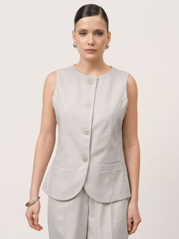 Жилет из льна 7011892 серебро