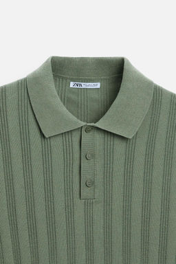 RIBBED KNIT POLO SHIRT - Zara фото 29
