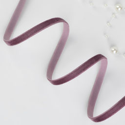 Лента бархатная, 6 мм, 18±1 м, сиреневая №199