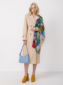 Большой, мягкий, тонкий и очень нежный двусторонний палантин с рисунком в стиле арт-деко - Tantino фото 2