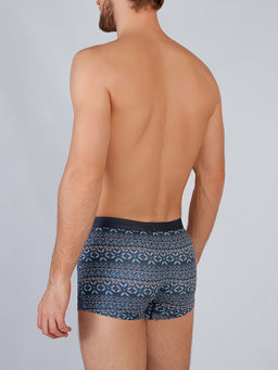 Трусы боксеры с принтом синие из хлопка (Арт. 4037MUF) - Indefini фото 2