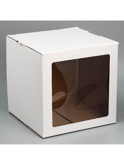 Цена за 5 шт. Коробка для торта с окном, кондитерская упаковка «Белая» 29 х 29 х 30 см
