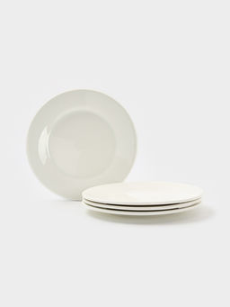 Тарелки Доляна White Label, набор 4 шт., d=20 см, фарфор, белые