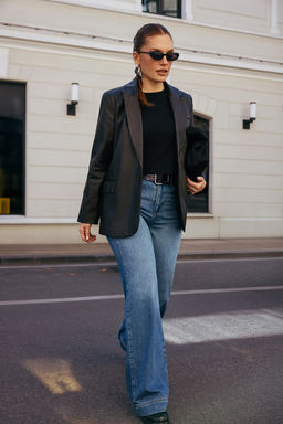 Mavi Normal Bel Paca Detayl? Wide Leg Jeans TWOAW26JE00006 - Trendyolmilla фото 5