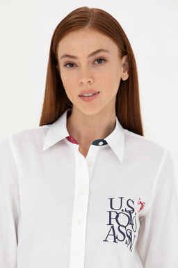 Женская белая рубашка с длинным рукавом - U.s. polo assn фото 16