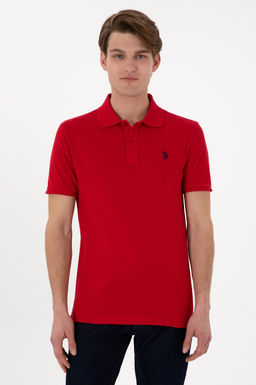 Erkek Slim Fit Polo Yaka K_rm_z_ Basic Ti__rt
