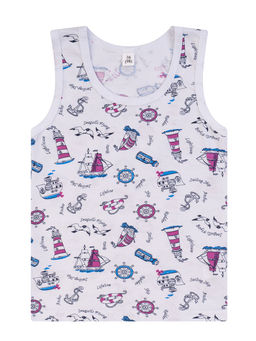 Майка детская белая принт корабль