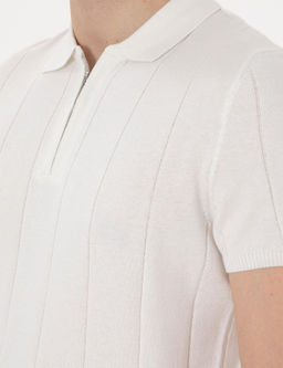 Ekru Slim Fit Fermuarl_ Polo Yaka Triko Ti__rt - Pierre cardin фото 7