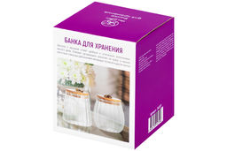 Банка стеклянная 650 мл 10*10*13 см с деревянной крышкой с силиконовым уплотнителем - Elan gallery фото 15