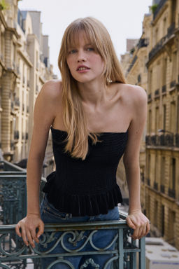 Top bandeau nido de abeja en velour - H&m фото 3