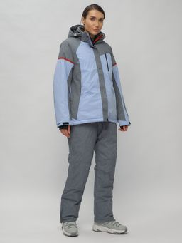 Горнолыжный костюм женский большого размера фиолетового цвета 02272-3F