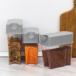 Банка для сыпучих продуктов пластмассовая Фолд 1,6л, 18,5х9х18,5см, смоки (Россия) - Домашняя мода фото 10