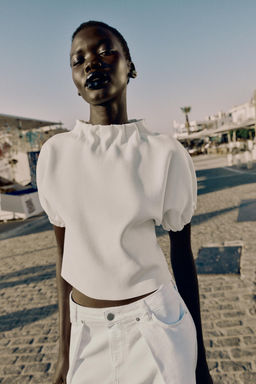 TOP PUNTO FRUNCES / Blanco - Zara фото 2