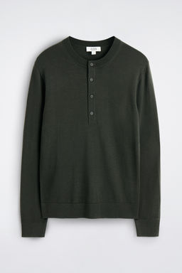CAMISETA HENLEY DE LANA MERINO SLIM FIT