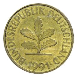 Монета 10 пфеннигов 1991 года А Германия