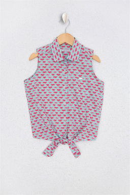 Синяя рубашка с длинным рукавом для девочки Неожиданная скидка в корзине