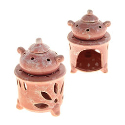 Аромалампа для эфирных масел Чайник на колонне, под мрамор, 12?8.5?8.5 см, МИКС