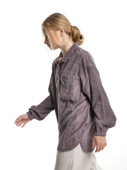 Вельветовая рубашка для девочки 22-7364 бежевый - Mini maxi фото 26