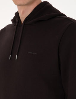 Koyu Kahverengi 2 _plik Regular Fit __i Polarl_ Kap__onlu Basic Sweatshirt
