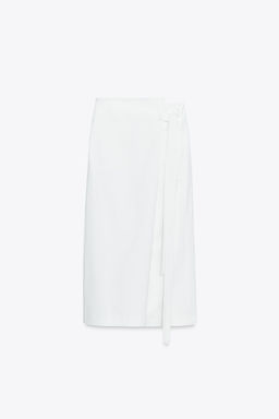 ZW COLLECTION ASYMMETRIC MIDI SKIRT - Zara фото 5