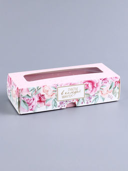 Коробка с обечайкой для 3 конфет, с окном «Презент», 13×5×3.3 см