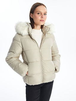 Kad?n Kap??onlu D?z ?i?me Mont