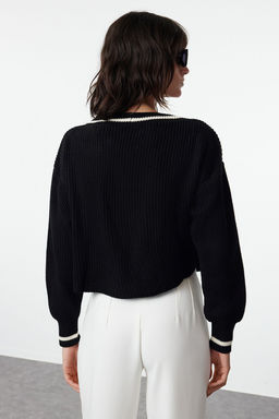 TRENDYOLMILLA Siyah Crop Renk Bloklu Triko H?rka TWOAW23HI00366 фото 5