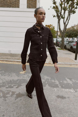 LOW-RISE FLARE TROUSERS