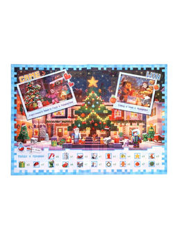 Новогодний набор «Кубический сюрприз», 4 книги + плакат, 3Д наклейки, очки, свечка, фигурки