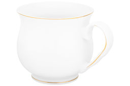Кружка 480 мл 13,5*10*9 см "Белая с золотом" бочонок NEW BONE CHINA