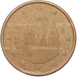 Монета 5 евроцентов 2011 года Испания