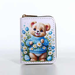 Кошелёк на молнии «Мишка», детский, с принтом, белый