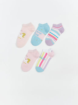 Desenli K?z ?ocuk Patik ?orap 5li