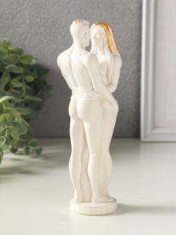 Фигурка гипс Парочка, 16?5 см, белый с позолотой